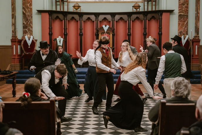 The production was created by Sarah and University lecturer Rachel Emms and academic tutor Porle Miller